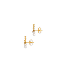 Double Pearl Stud - Gold