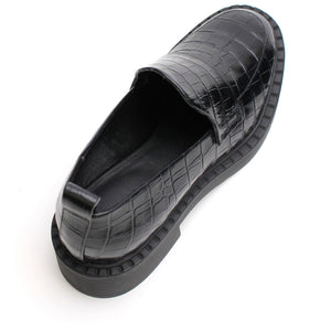 Fleur Loafer - Black Croc