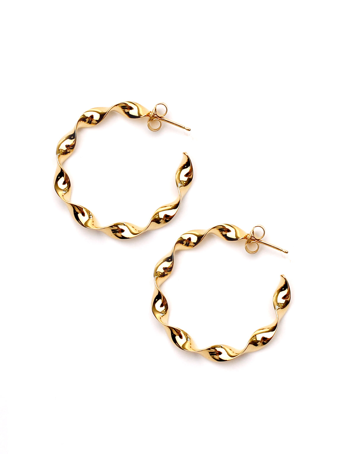 Twisted Large Hoop - Gold