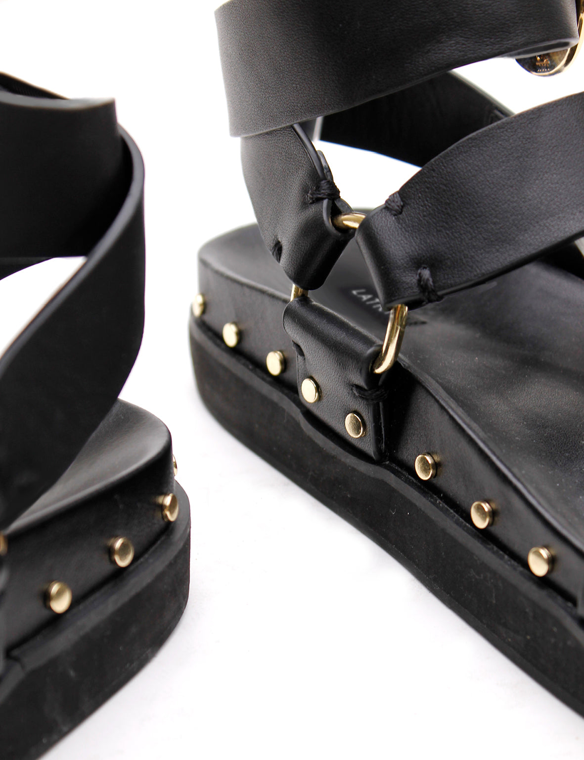 Studded Sandal - Black/Gold