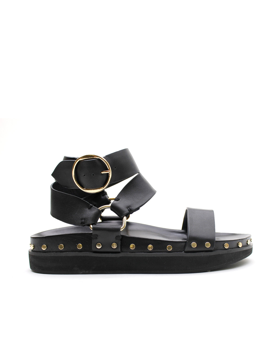 Studded Sandal - Black/Gold