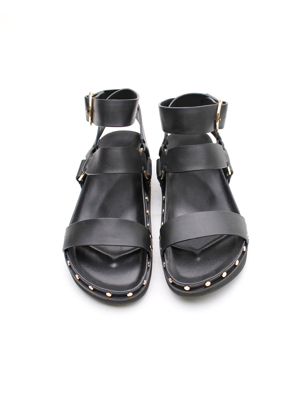 Studded Sandal - Black/Gold