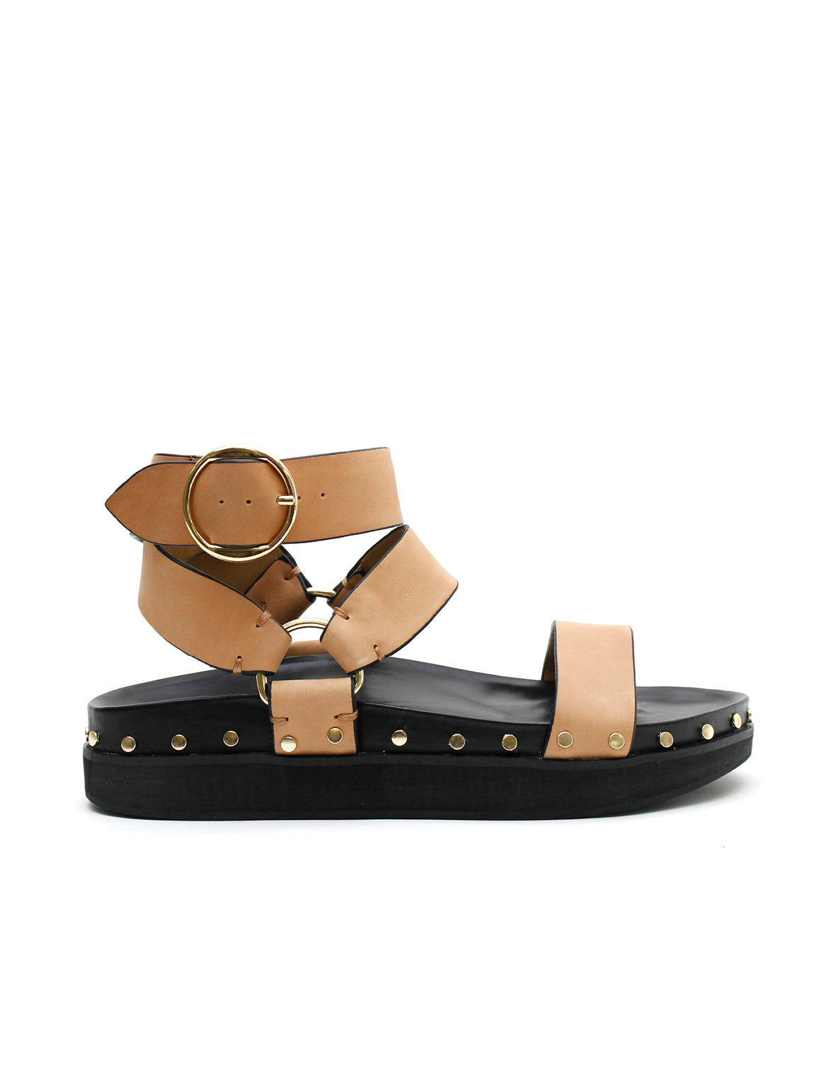 Studded Sandal - Light Tan