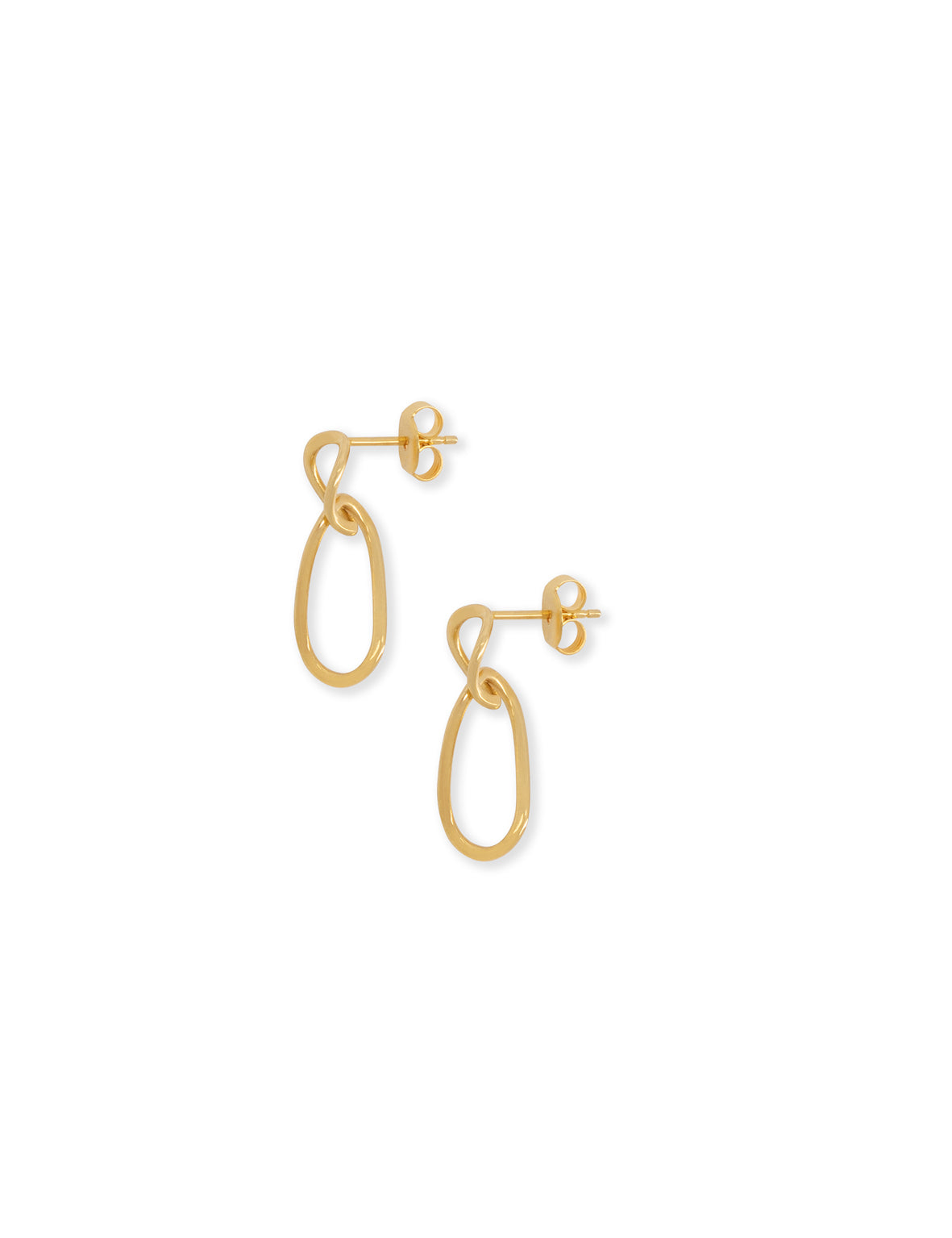 Paper Clip Small Earring - Gold