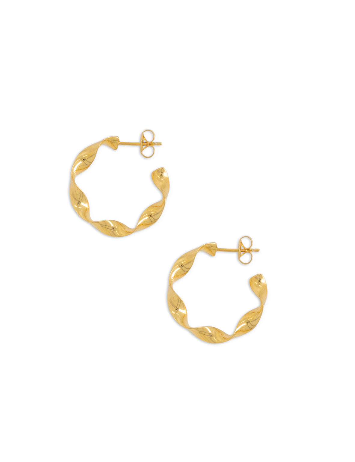 Twisted Medium Hoop - Gold