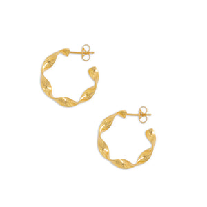 Twisted Medium Hoop - Gold